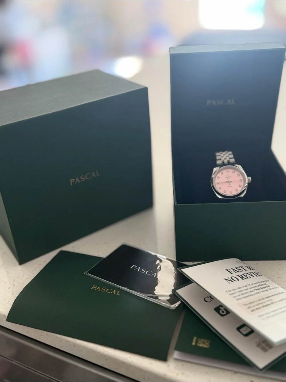 Pascal women’s Stainless Steel Watch with Pink Dial